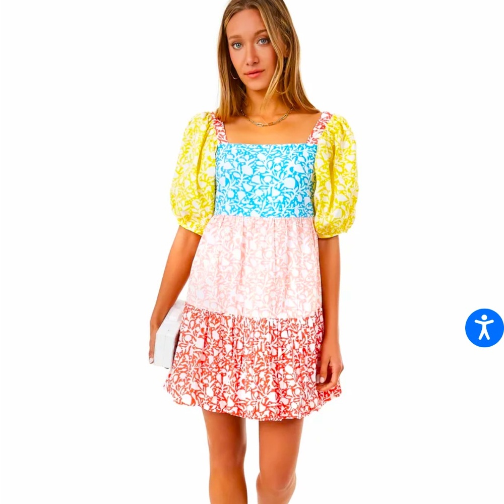 Oliphant mini smocked top back dress